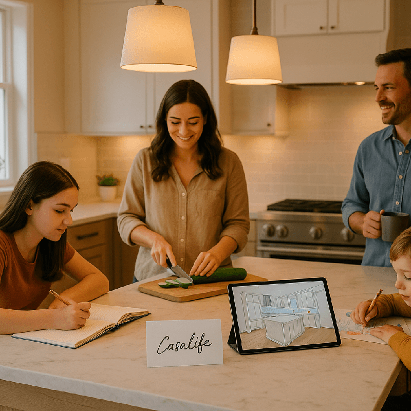 CasaLife Kitchens family kitchen layout psychology